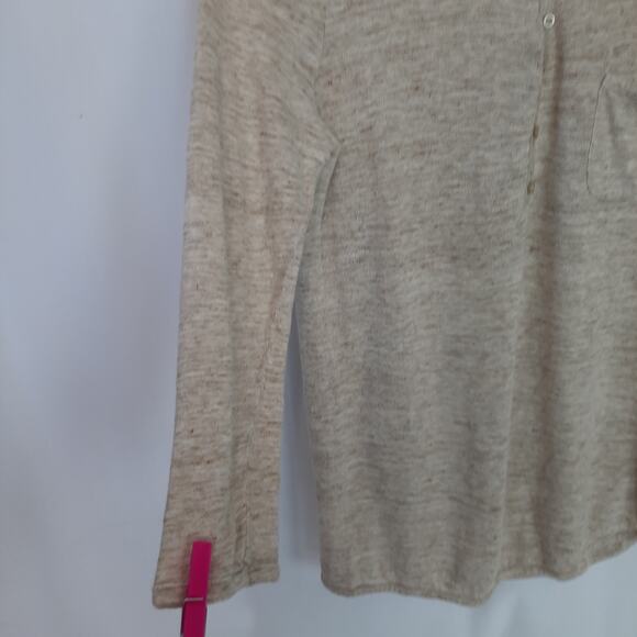 Athleta Newport Henley Tunic Heathered Beige Texture Relaxed Fit - Picture 3 of 12